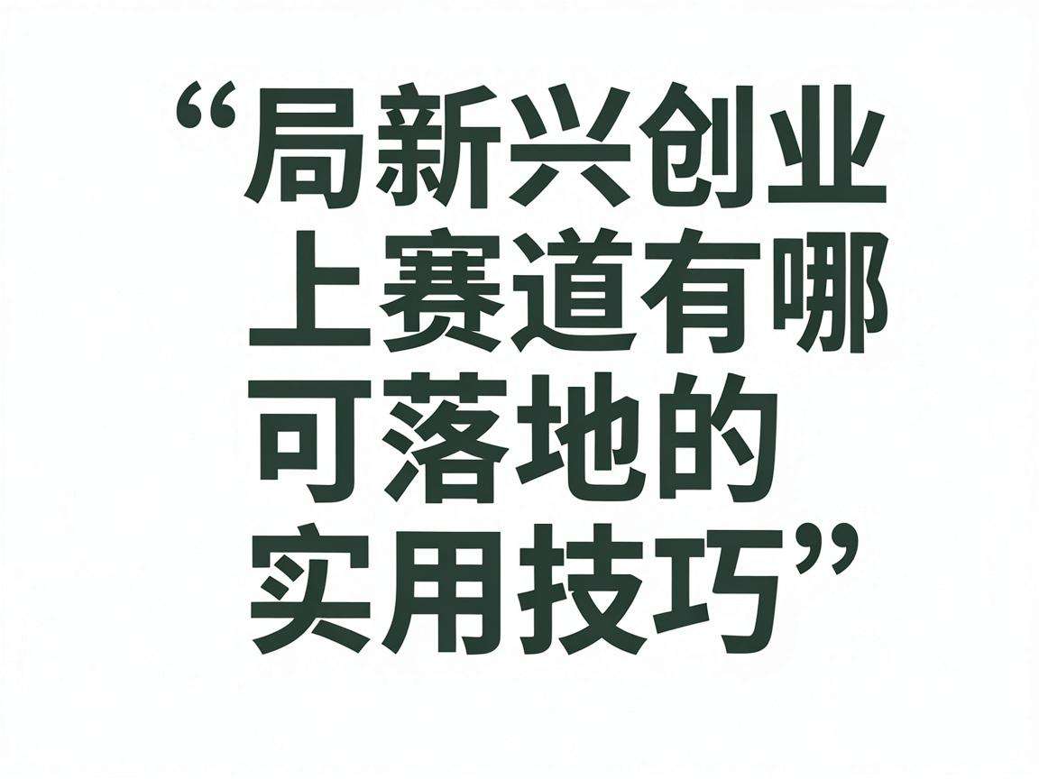 入局新兴创业赛道有哪些可落地的实用技巧