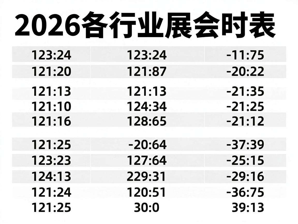 2026各行业展会时间表哪里可以查到完整准确版本