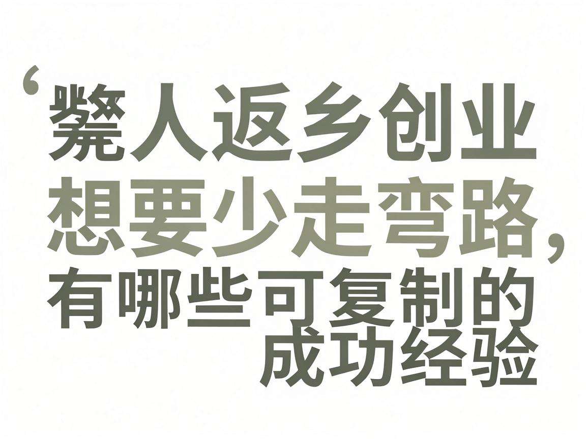普通人返乡创业想要少走弯路有哪些可复制的成功经验