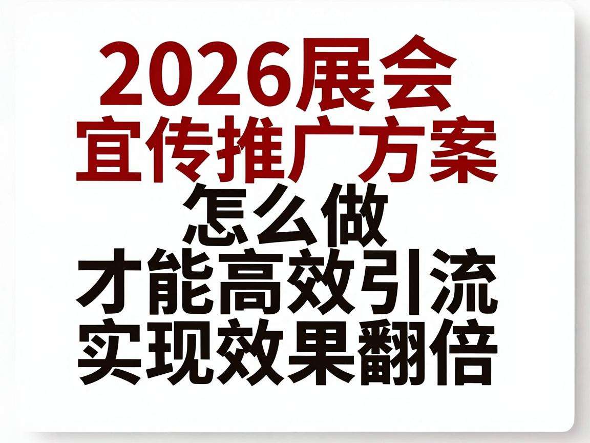 2026展会宣传推广方案怎么做才能高效引流实现效果翻倍