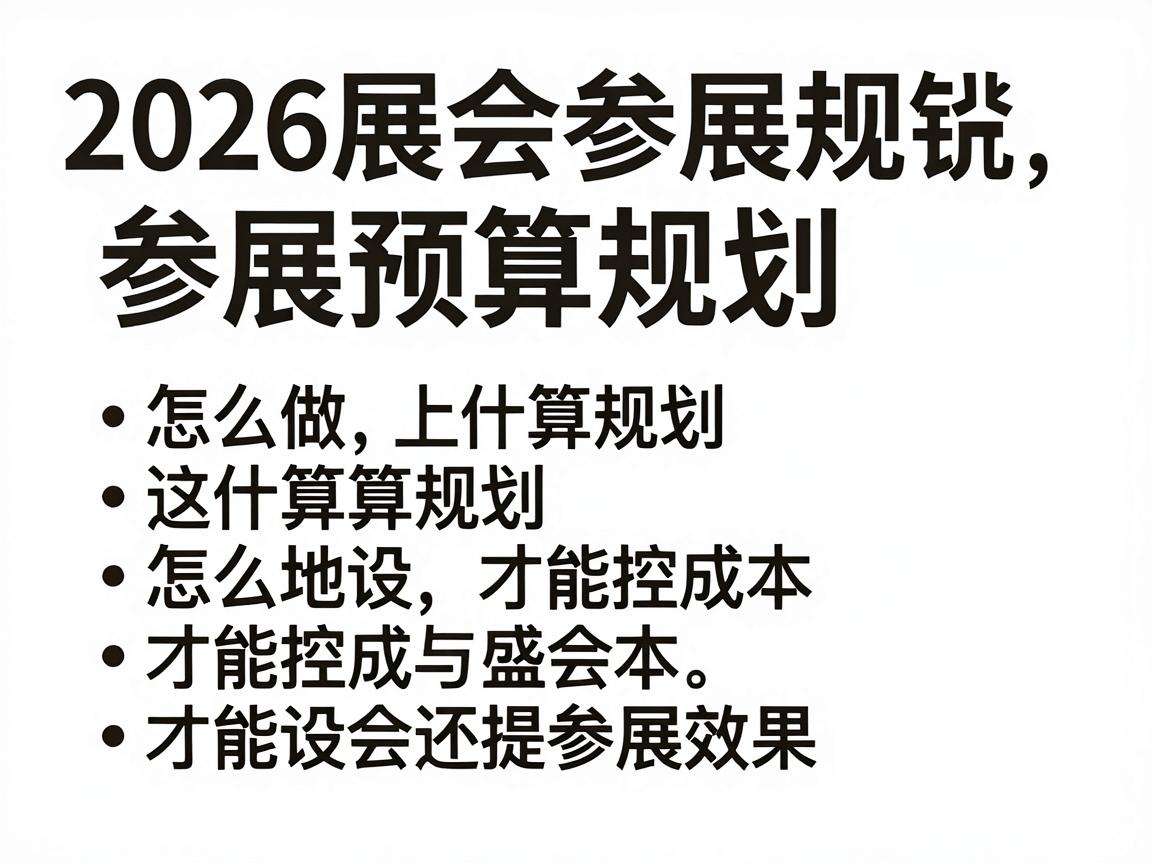 2026展会参展预算规划怎么做才能控成本还提参展效果