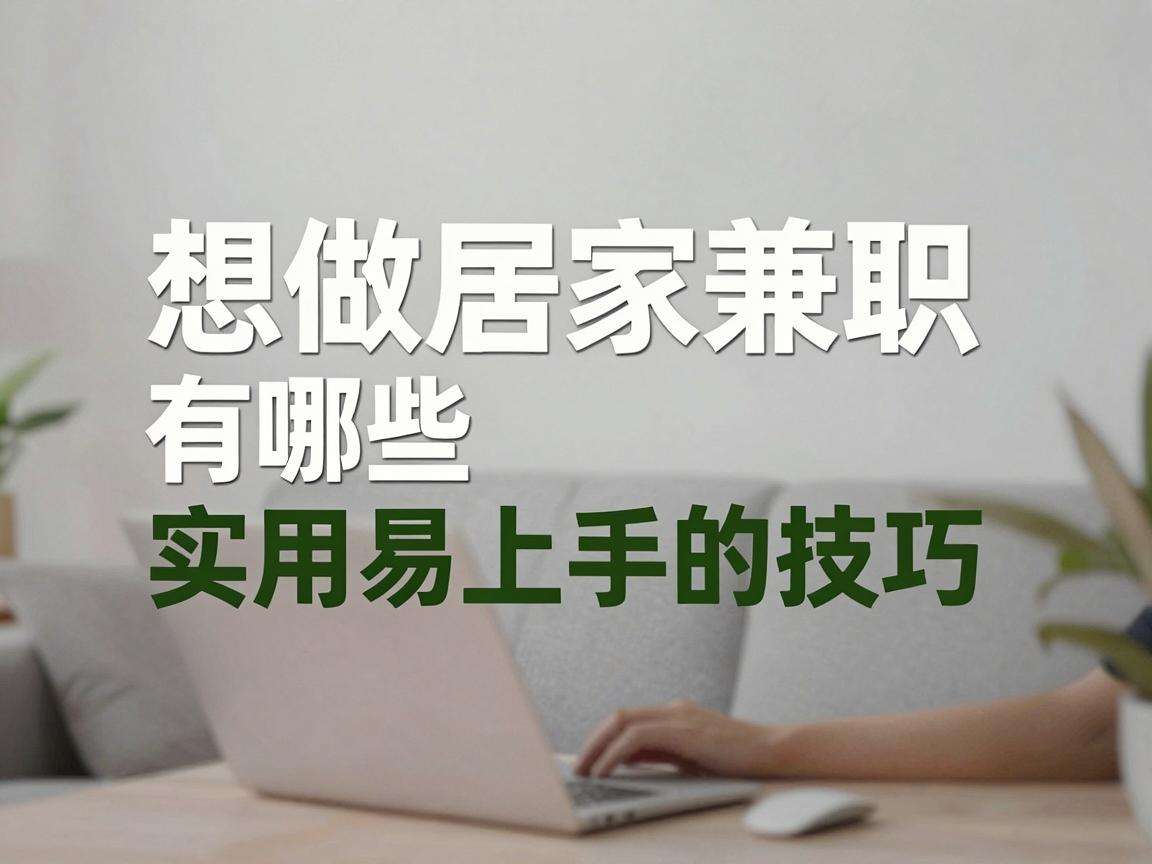 普通人想做居家兼职有哪些实用易上手的技巧