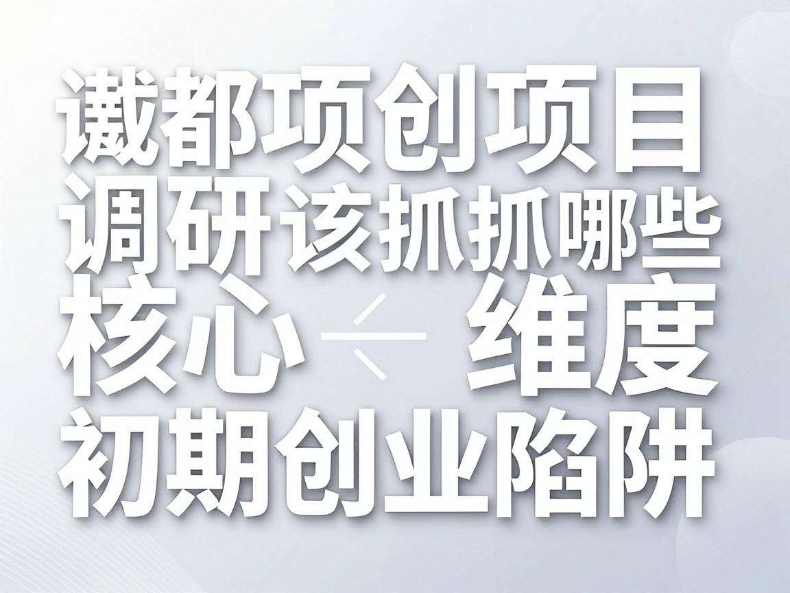 初创项目调研该抓哪些核心维度才能避开初期创业陷阱
