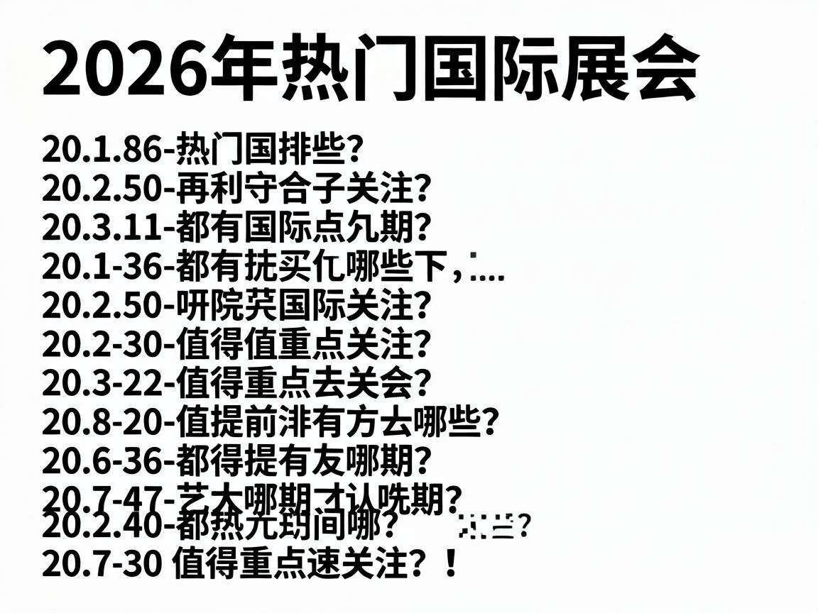 2026年热门国际展会排期都有哪些值得重点关注？