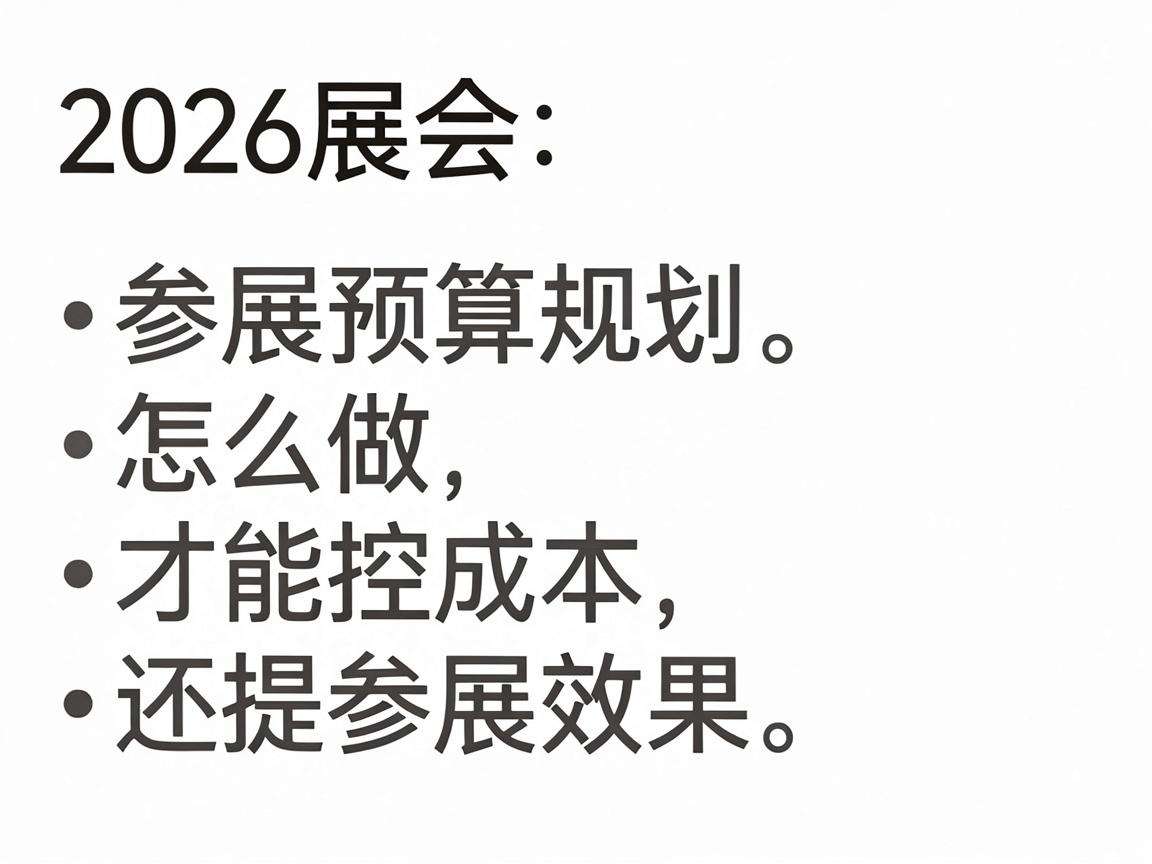 2026展会参展预算规划怎么做才能控成本还提参展效果