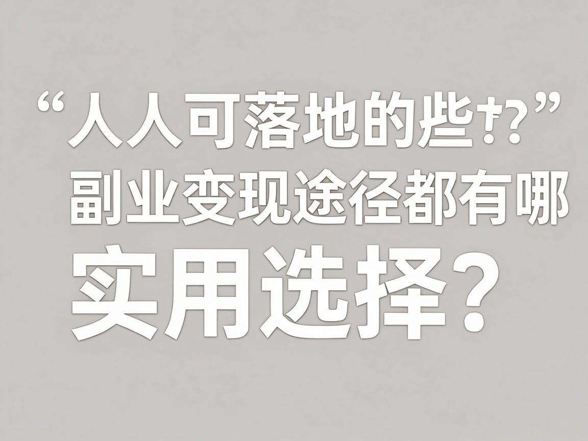 普通人可落地的副业变现途径都有哪些实用选择?