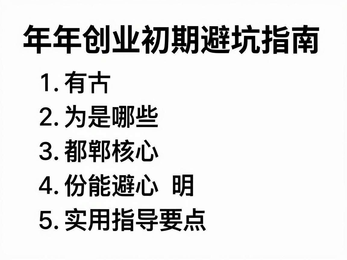 青年创业初期避坑指南有哪些核心实用指导要点