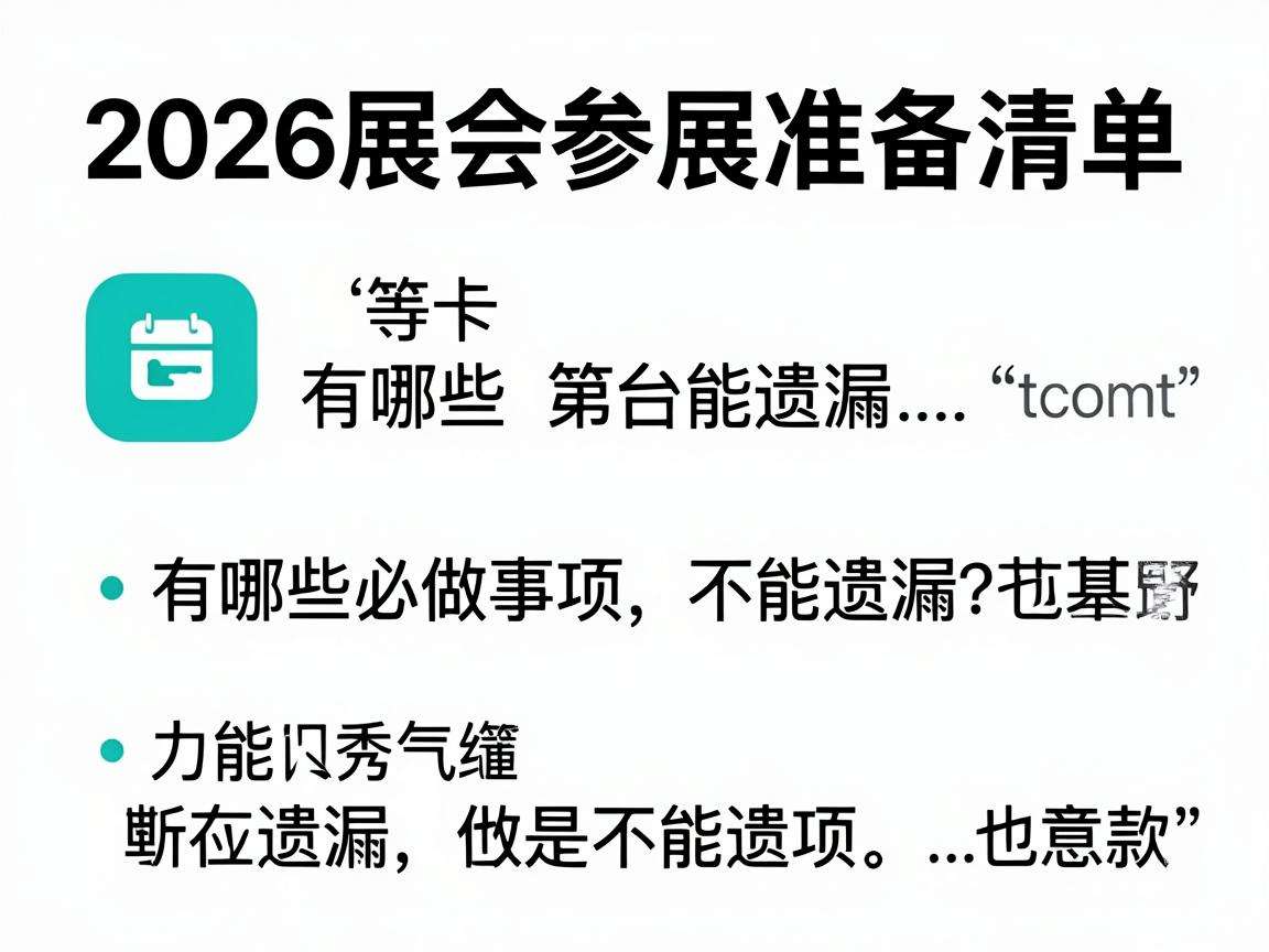 2026展会参展准备清单有哪些必做事项不能遗漏