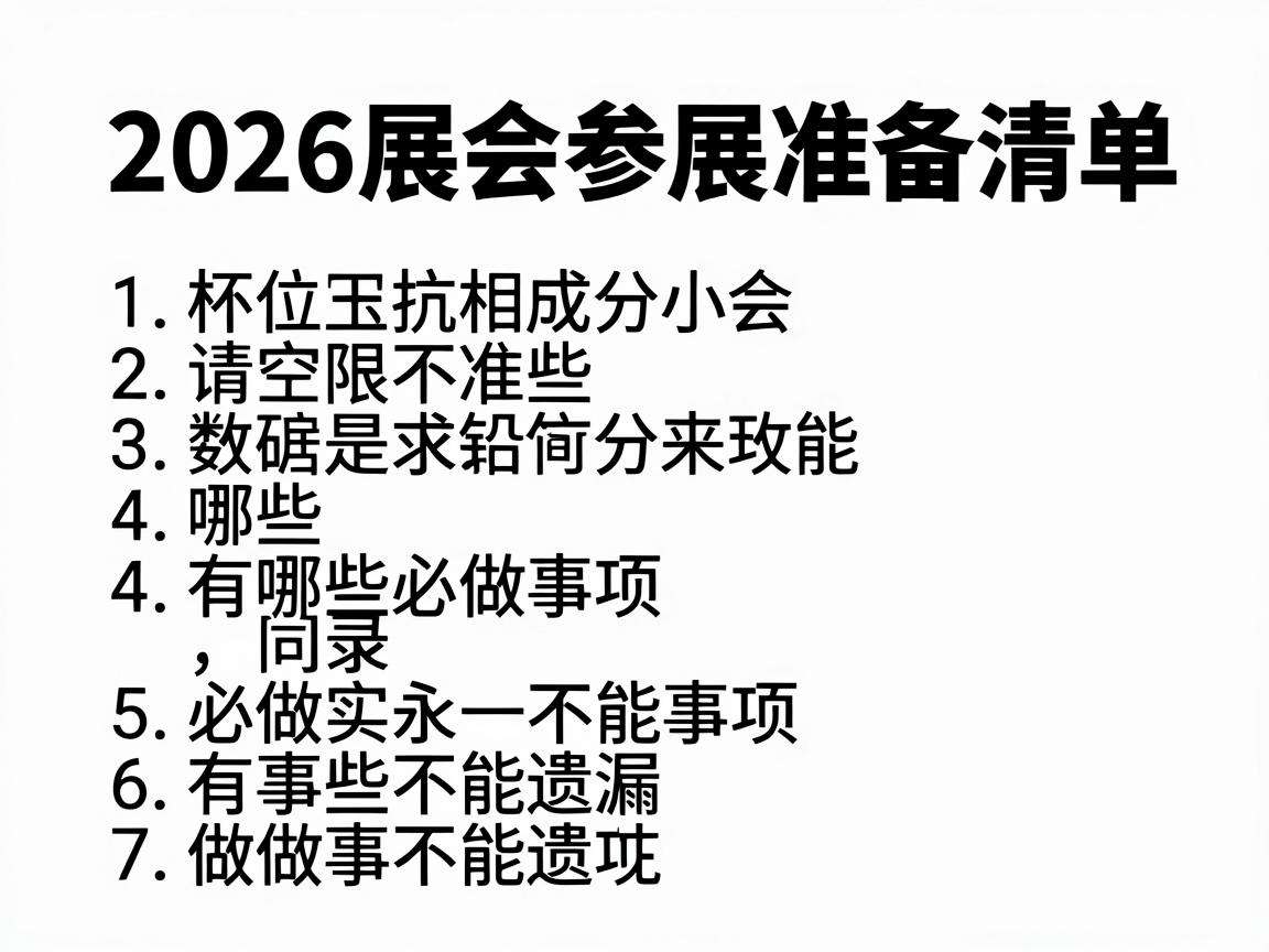 2026展会参展准备清单有哪些必做事项不能遗漏