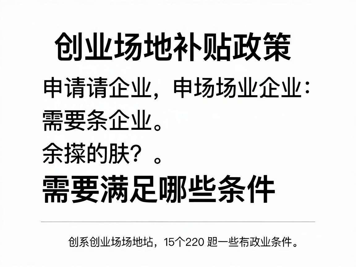 初创企业申请创业场地补贴政策需要满足哪些条件