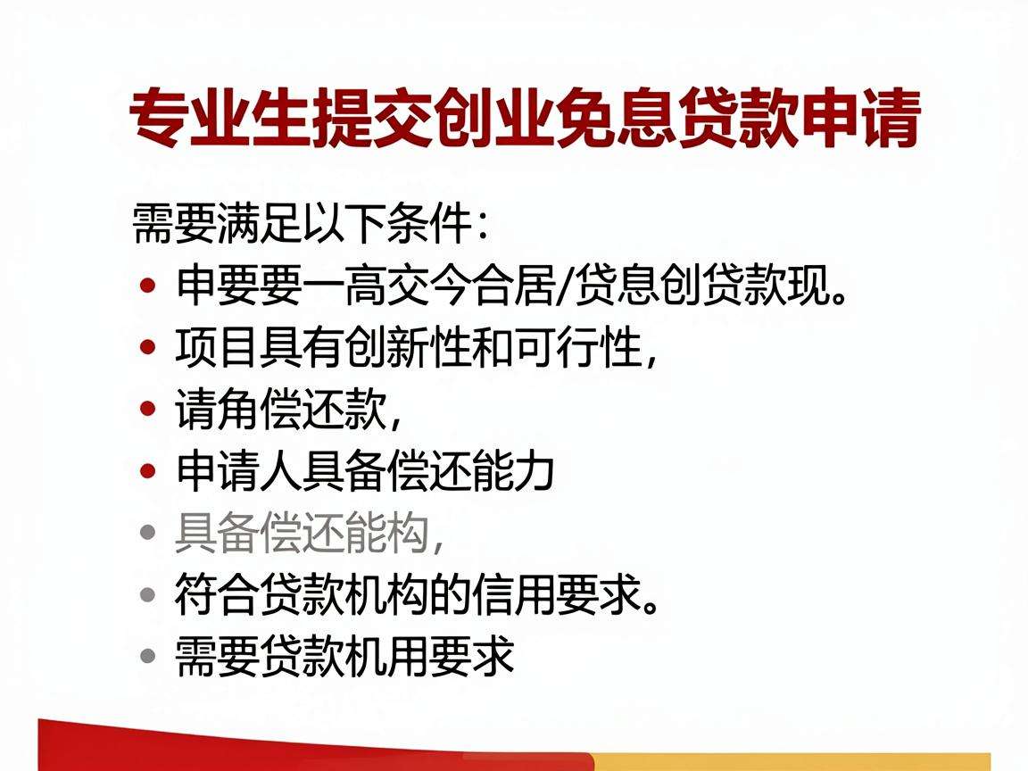 毕业生申请创业免息贷款需要满足哪些条件该如何办理