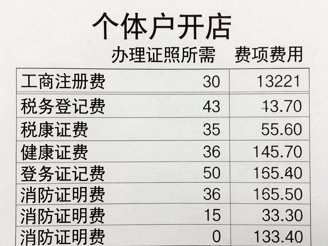 个体户开店办理证照需要多少费用？