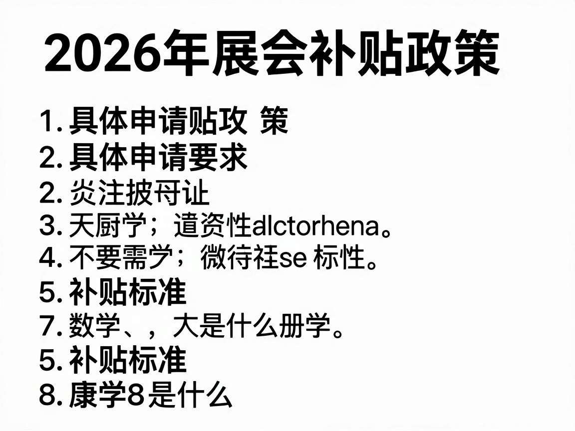 2026年展会补贴政策具体申请要求和补贴标准是什么