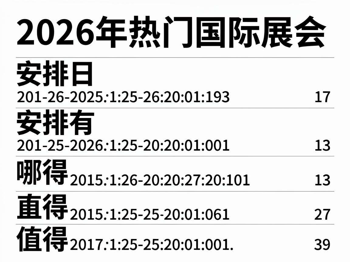 2026年热门国际展会日程安排都有哪些值得重点关注