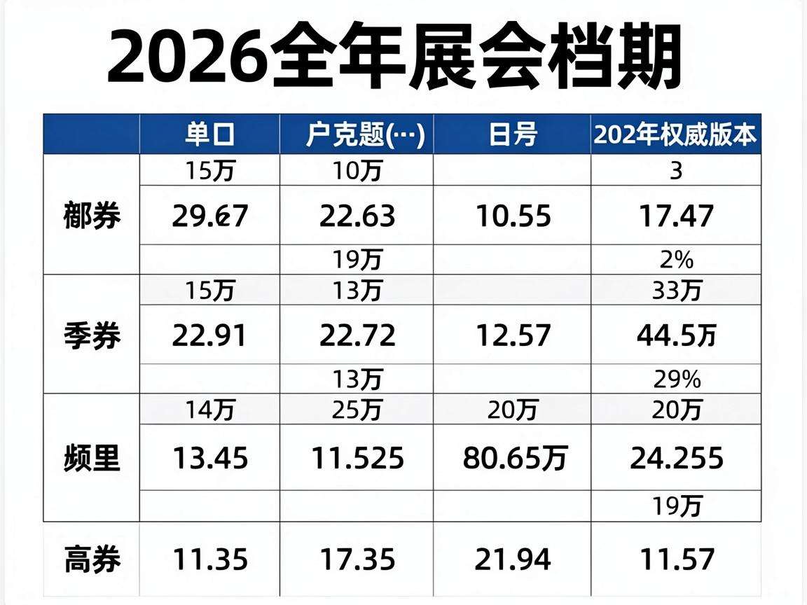 2026全年展会档期表哪里能查到完整权威版本