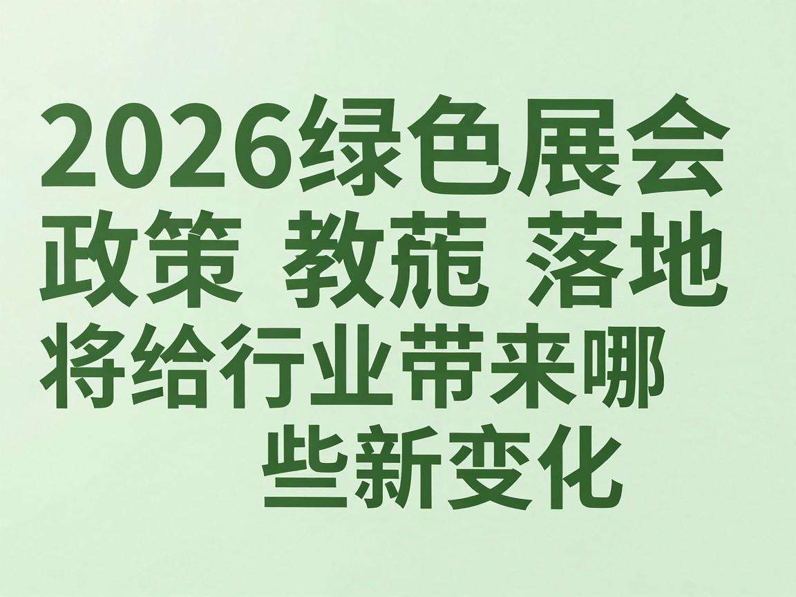2026绿色展会政策落地将给行业带来哪些新变化