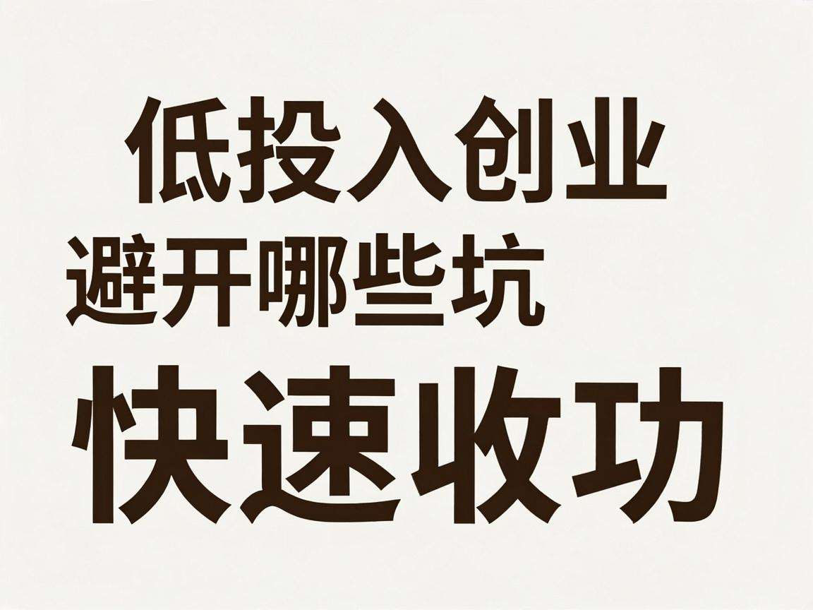 普通人低投入创业要避开哪些坑才能快速收获成功