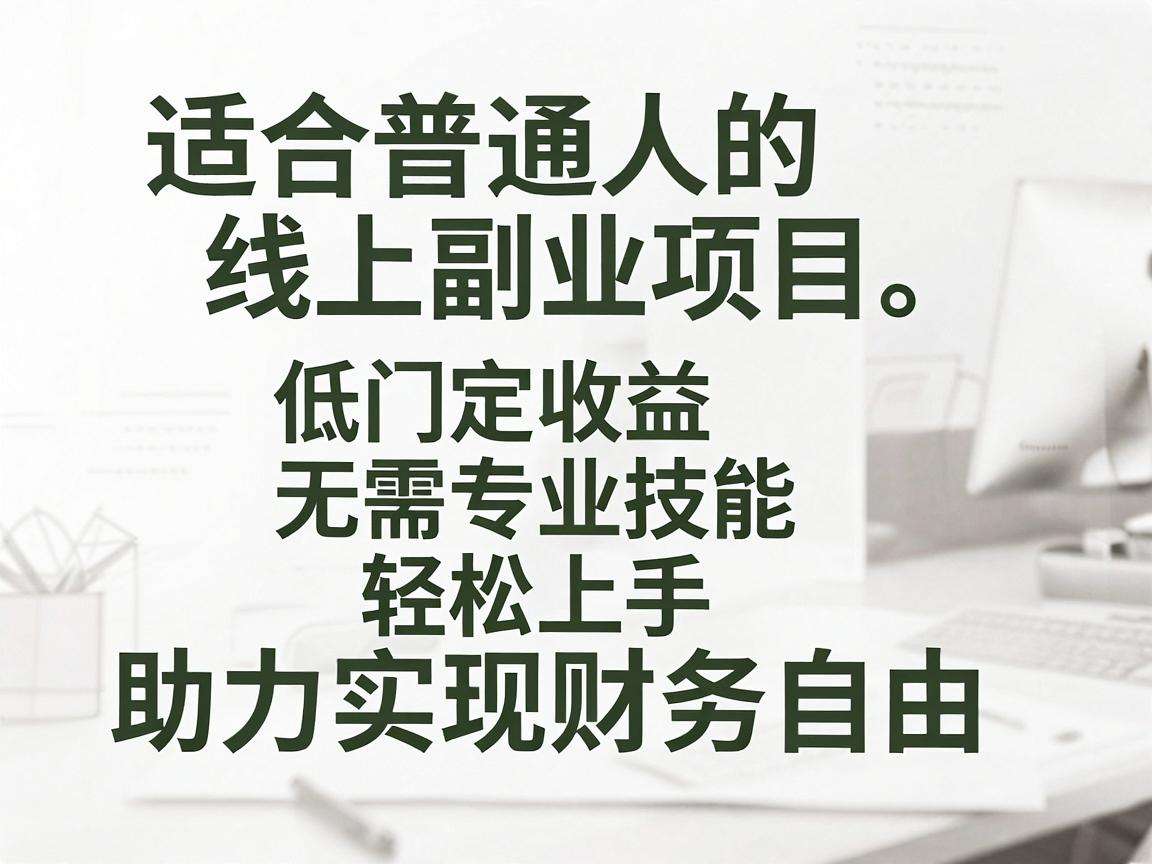 普通人想做线上副业项目有哪些低门槛靠谱选择