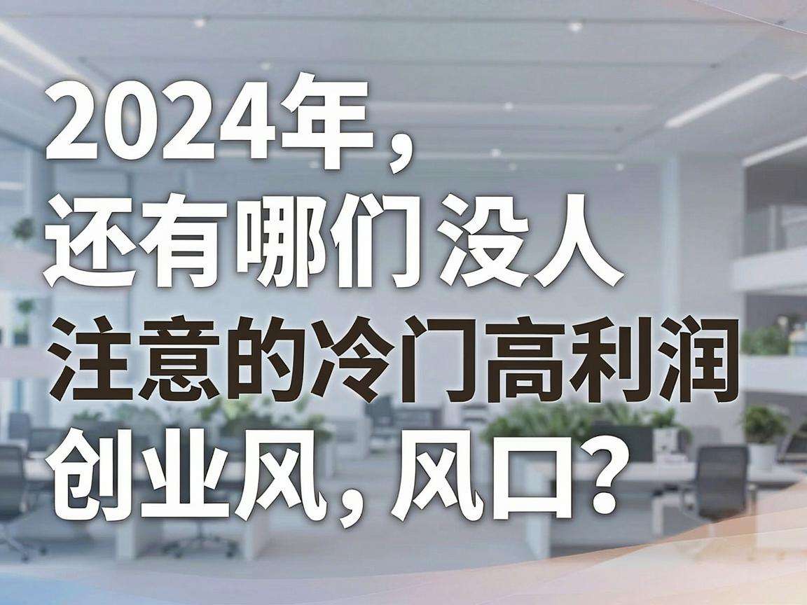 2024年还有哪些没人注意的冷门高利润创业风口?