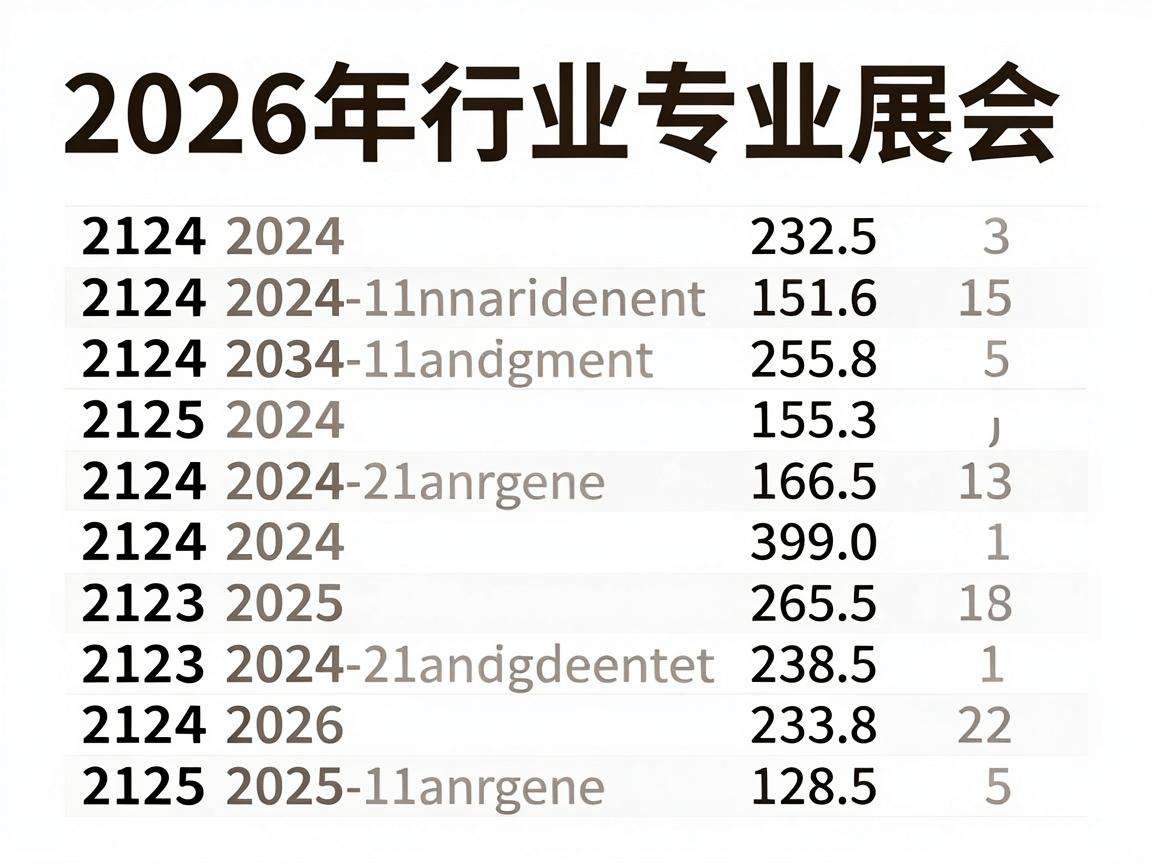 2026年各行业专业展会排期该怎么快速查询到准确信息