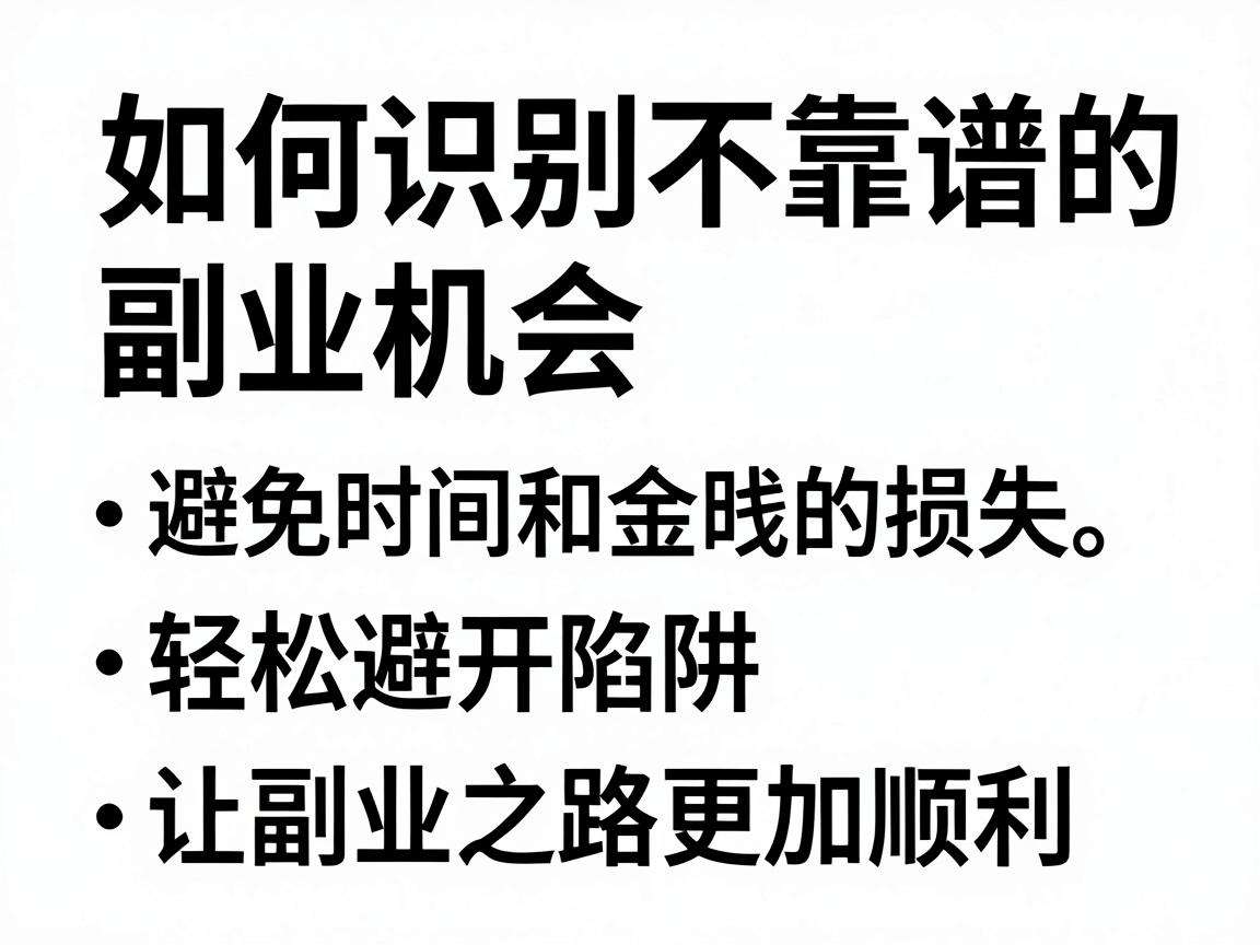 普通人想做副业避坑要掌握哪些实用识别技巧
