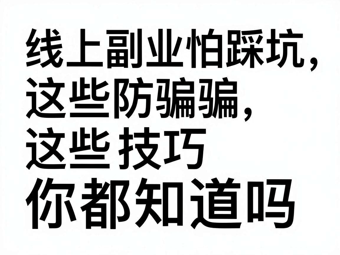 做线上副业怕踩坑这些防骗技巧你都知道吗