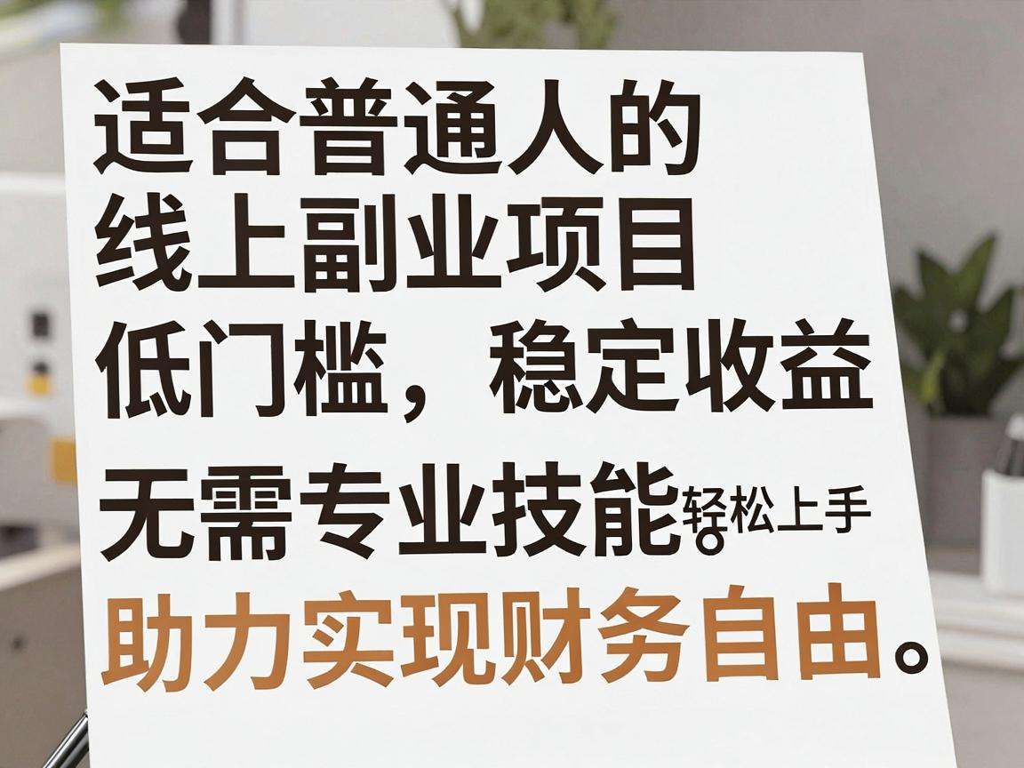 普通人想做线上副业项目有哪些低门槛靠谱选择