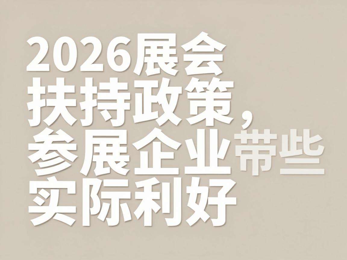 2026展会扶持政策能给参展企业带来哪些实际利好