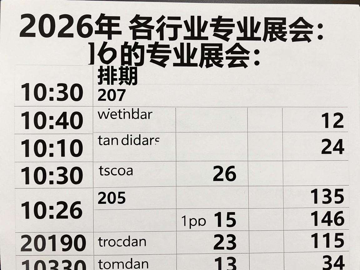 2026年各行业专业展会排期该怎么快速查询到准确信息