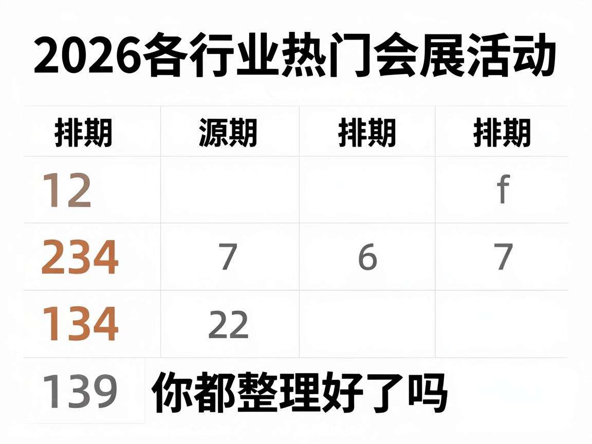 2026各行业热门会展活动排期你都整理好了吗