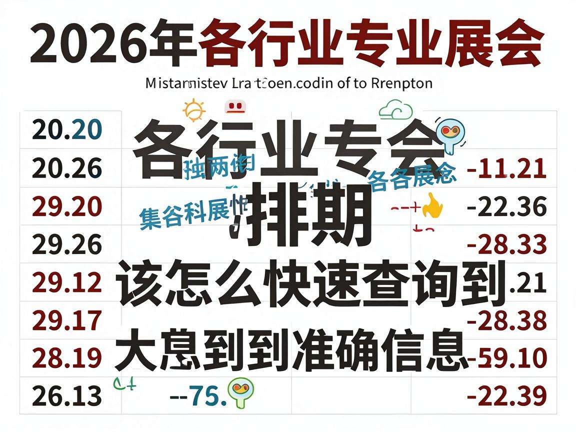2026年各行业专业展会排期该怎么快速查询到准确信息