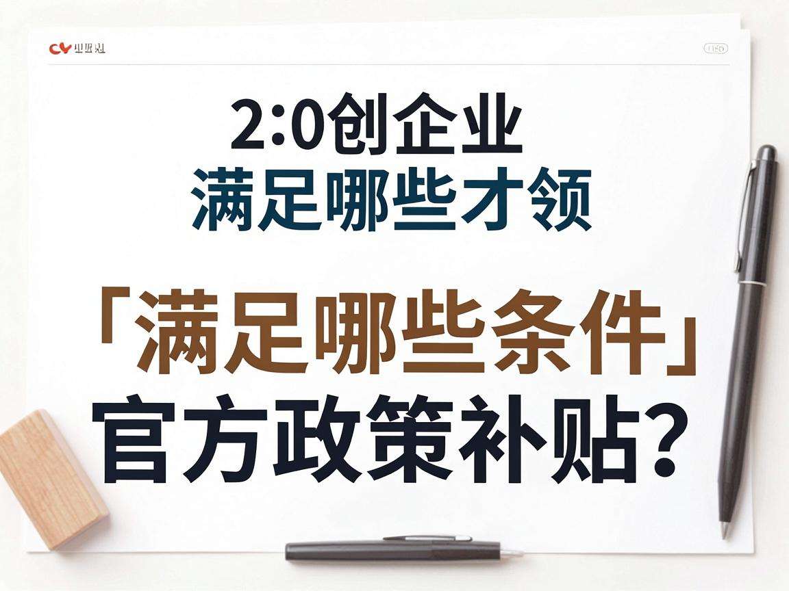 初创企业满足哪些条件才能申领官方政策补贴?