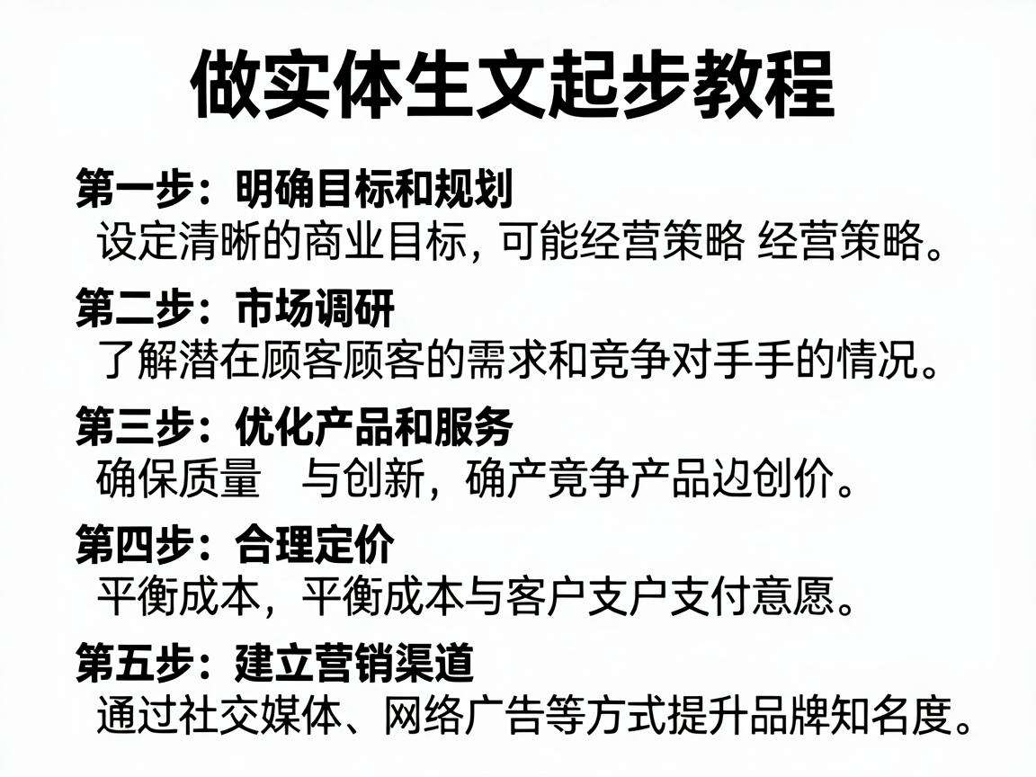 普通人做实体生意起步有哪些实用可落地的教程