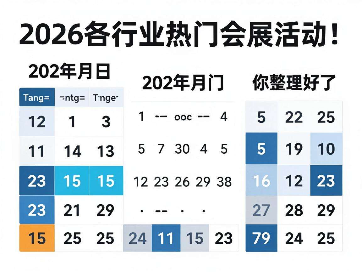 2026各行业热门会展活动排期你都整理好了吗