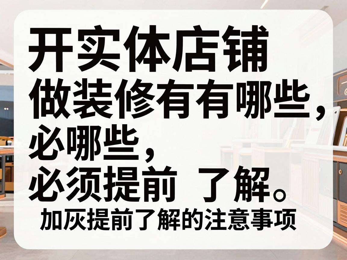 开实体店铺做装修有哪些必须提前了解的注意事项
