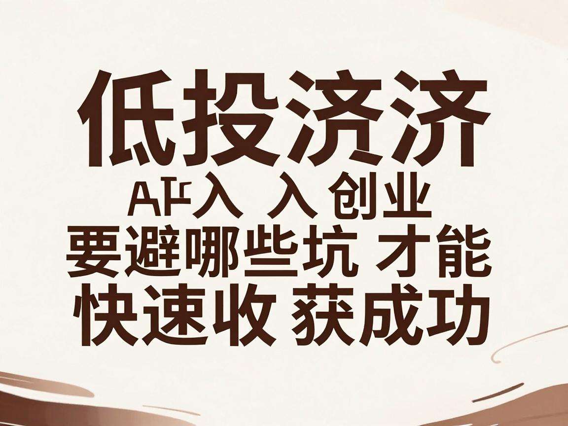 普通人低投入创业要避开哪些坑才能快速收获成功