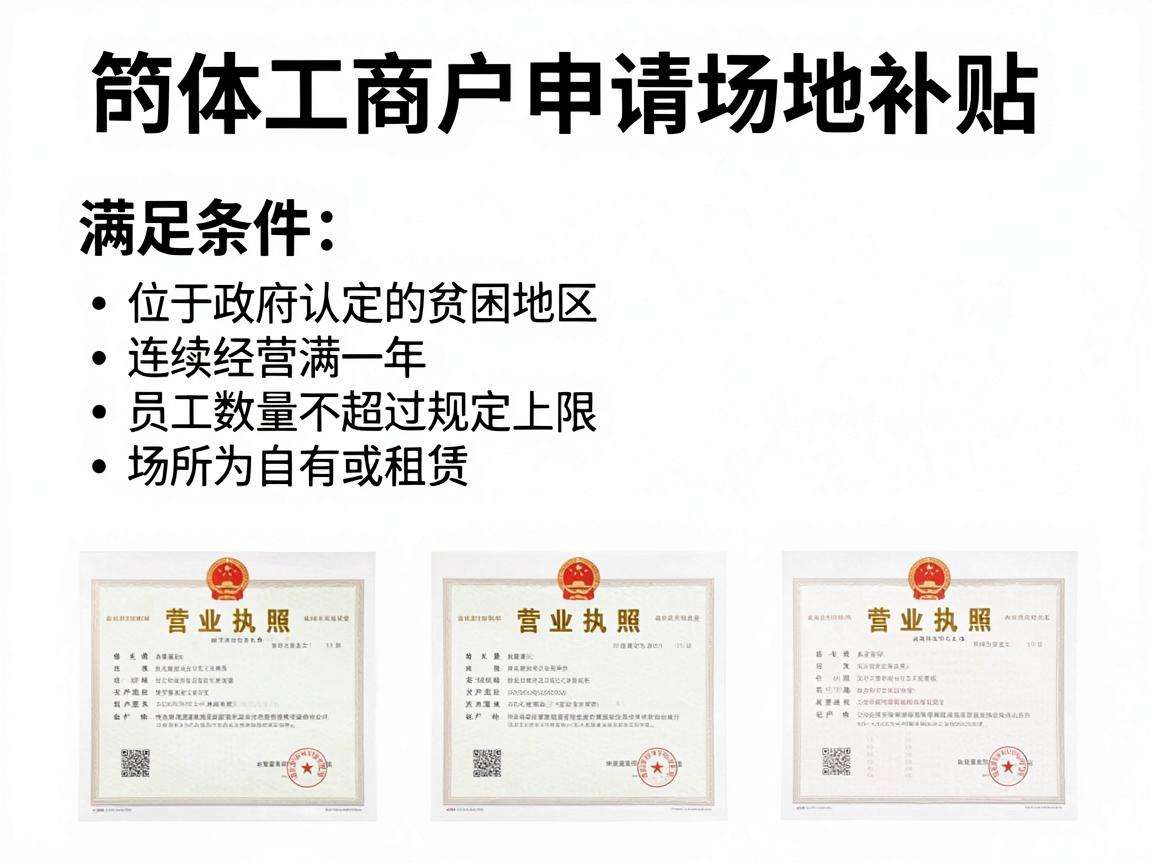 个体工商户申请场地补贴要满足哪些条件具体怎么申领