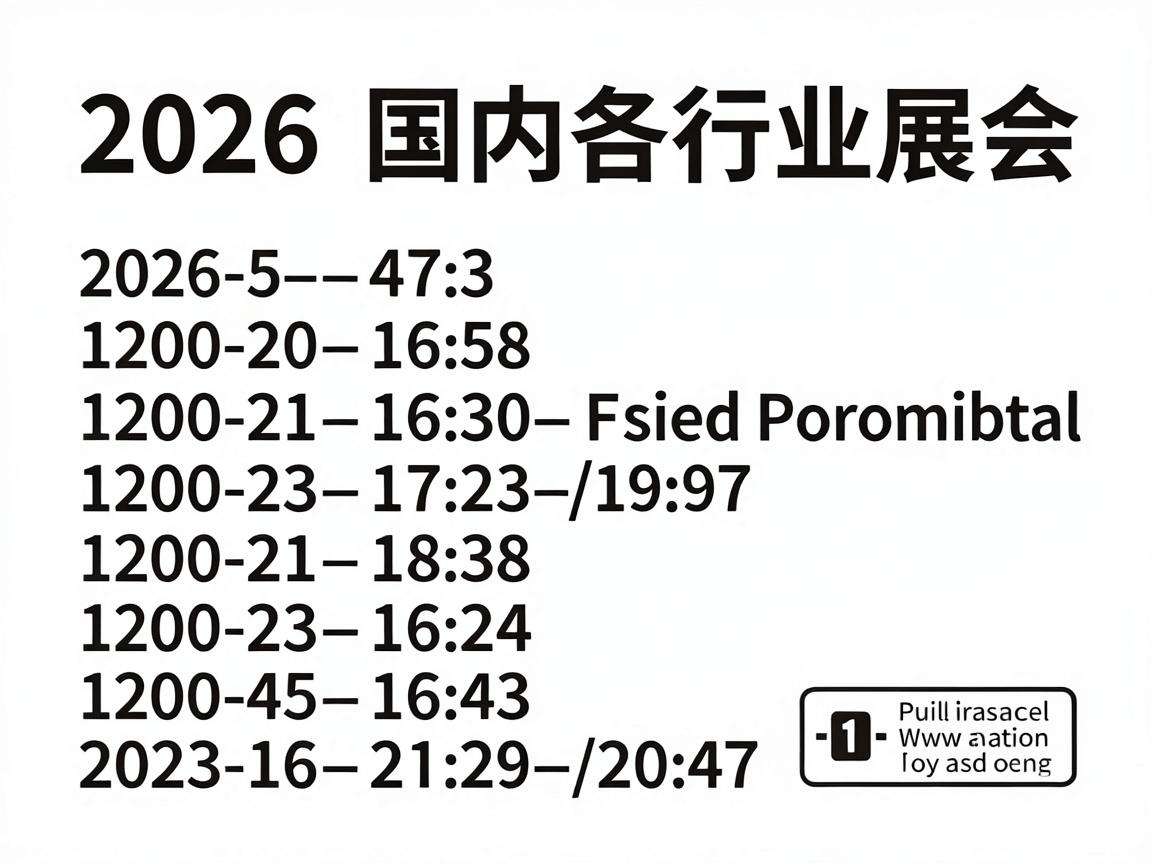 2026国内各行业展会具体举办时间都汇总好了吗