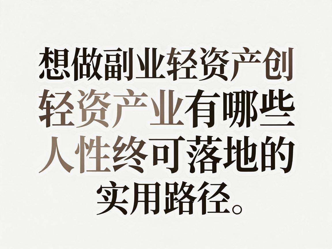 普通人想做副业轻资产创业有哪些可落地的实用路径