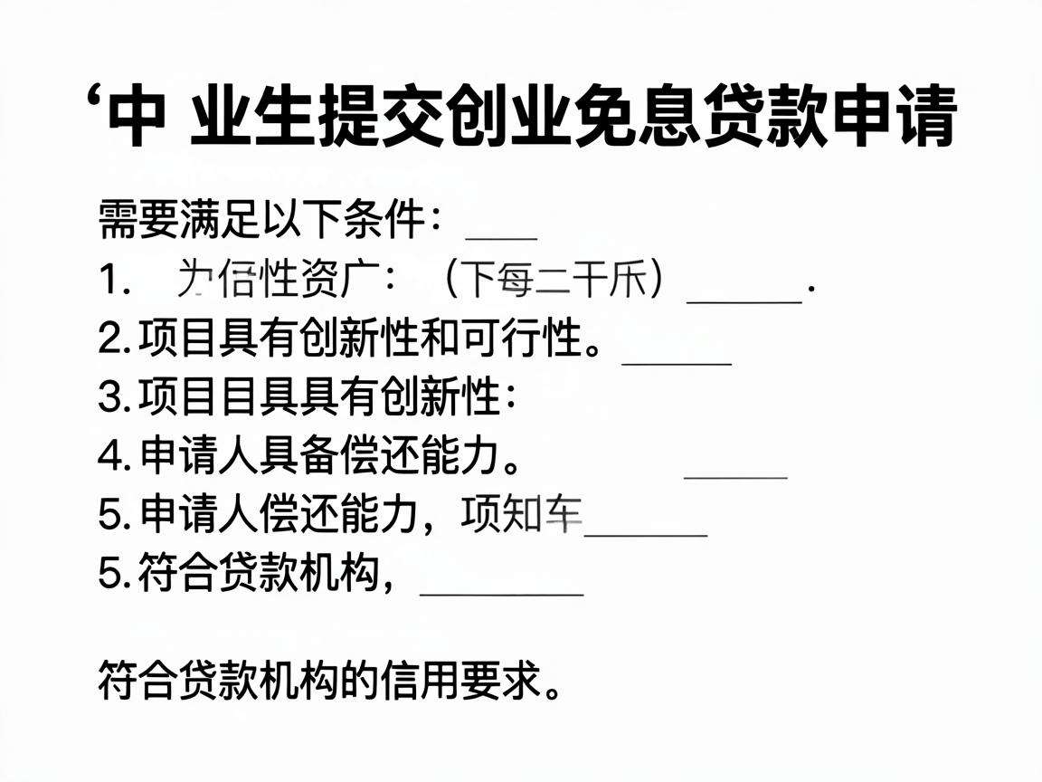 毕业生申请创业免息贷款需要满足哪些条件该如何办理