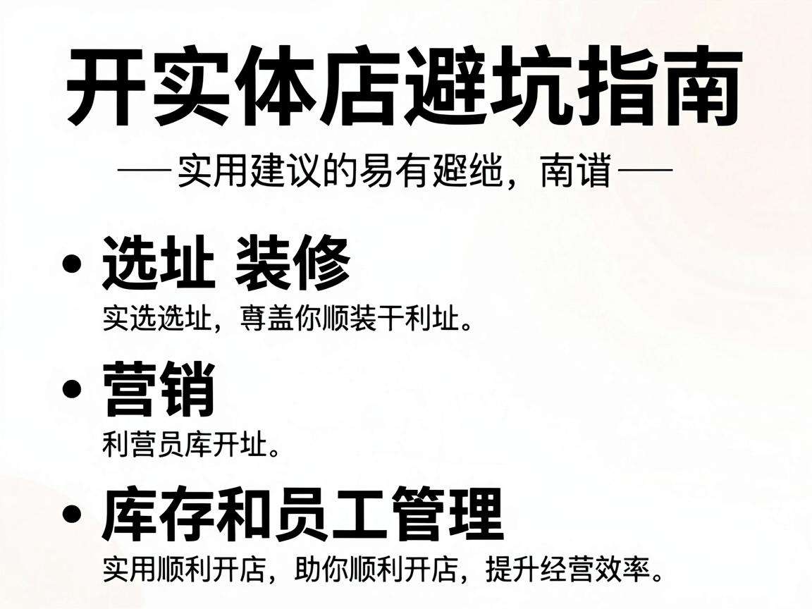 普通人开实体店怎么避坑，实用开店指南都包含哪些内容