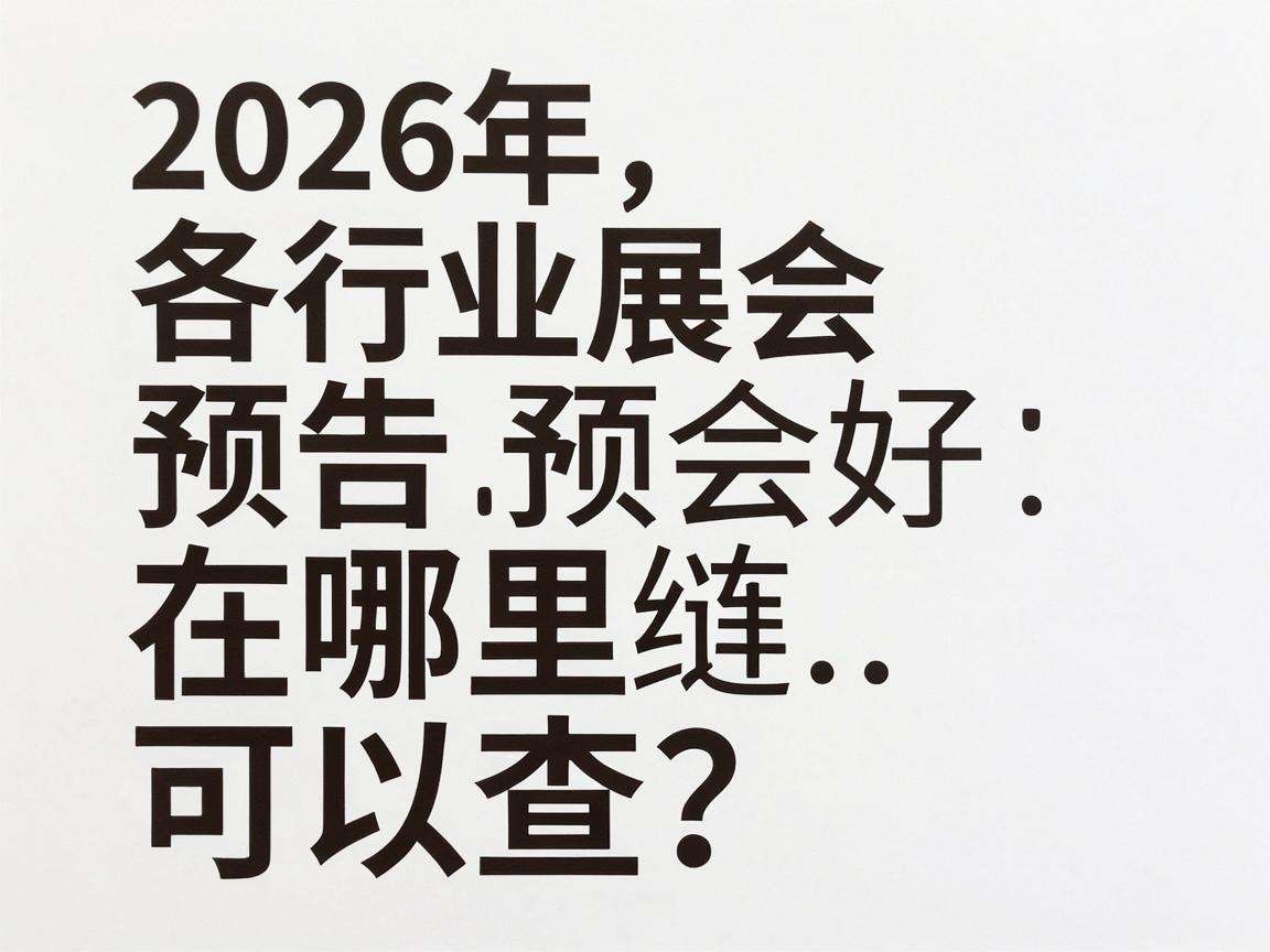 2026年各行业展会预告在哪里可以查?