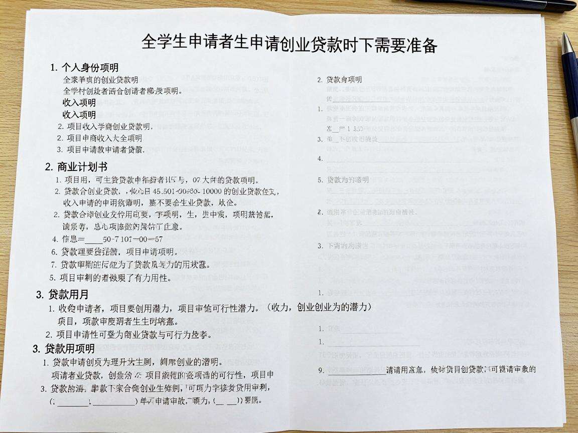 大学生申请创业贷款需要准备哪些材料清单