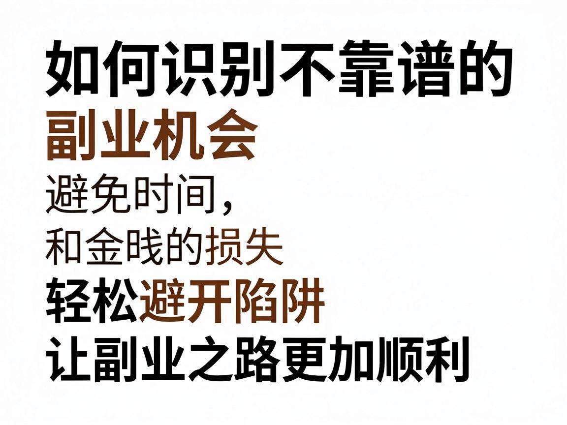 普通人想做副业避坑要掌握哪些实用识别技巧