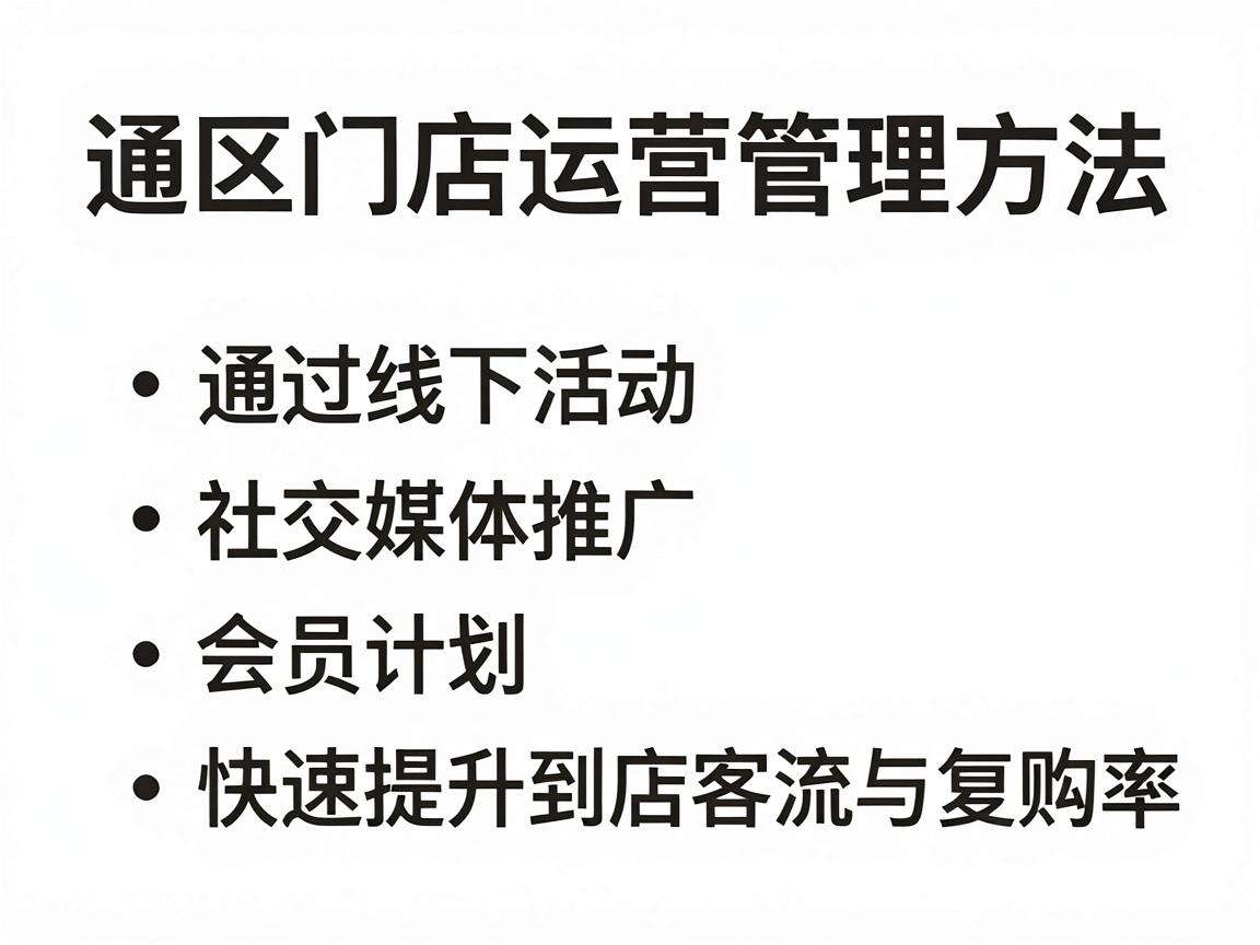社区门店运营管理方法有哪些能快速提升到店客流与复购率