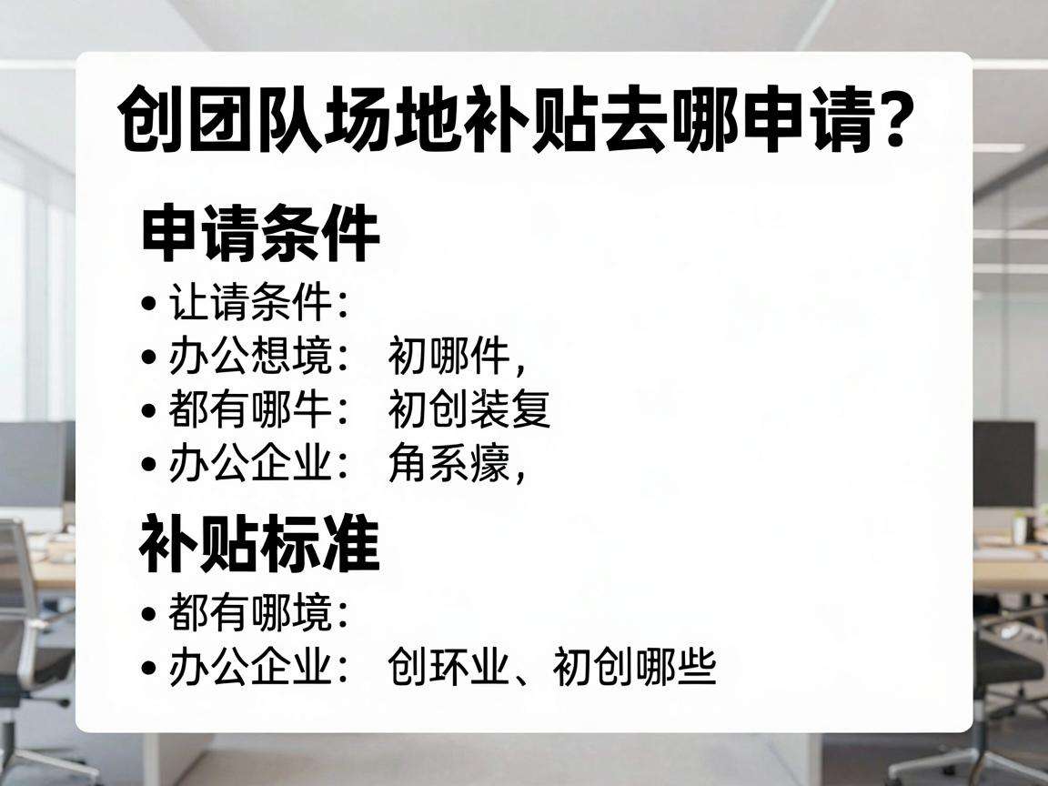 初创团队场地补贴去哪申请？申请条件和补贴标准都有哪些
