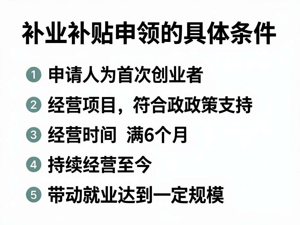 创业补贴申领需要满足哪些具体条件?