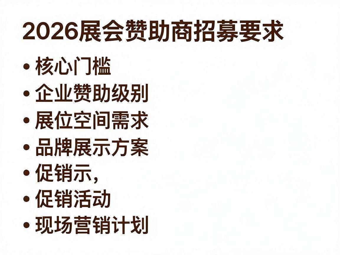 2026展会赞助商招募要求都有哪些核心门槛
