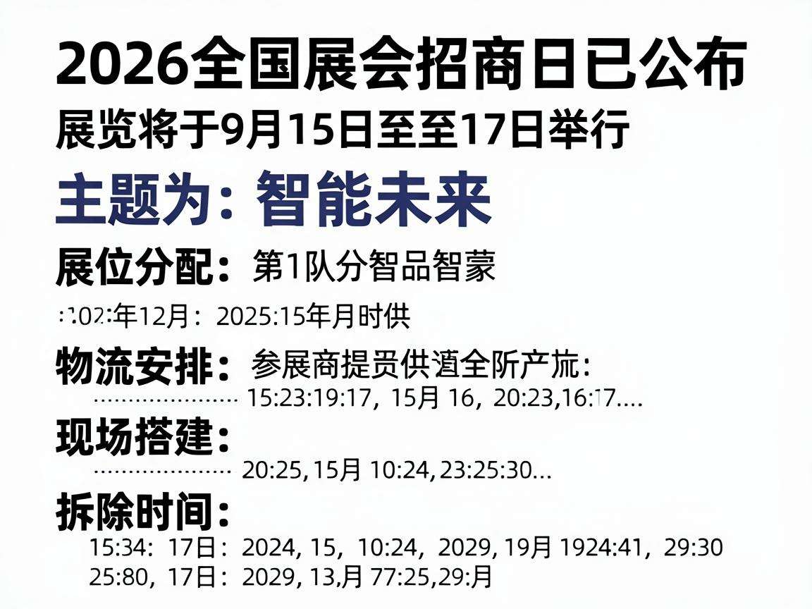 2026全国展会招商日程已公布有哪些值得关注的安排
