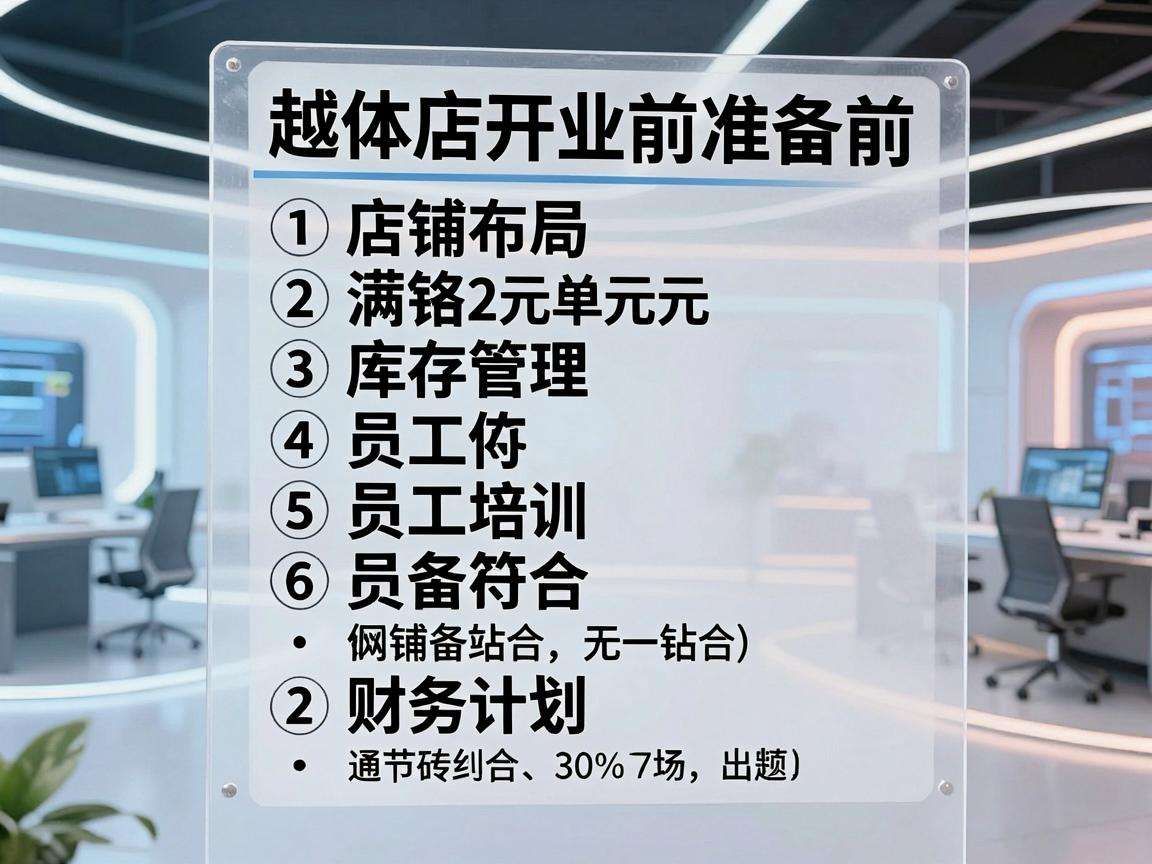 开实体店前要准备的物品清单都包含哪些核心内容